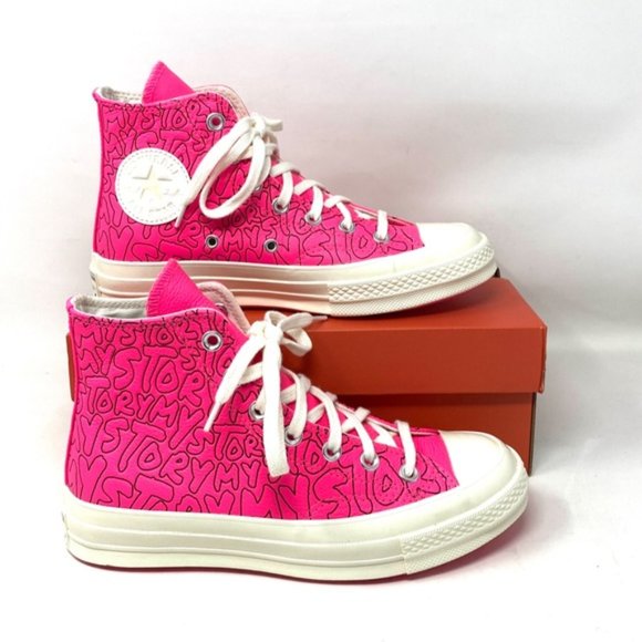 Converse Chuck 70 All Star High Top Pink Leather Women's Sneakers Size 170353C - Picture 5 of 10